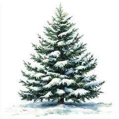 Obraz premium illustration of Christmas Tree on the white background