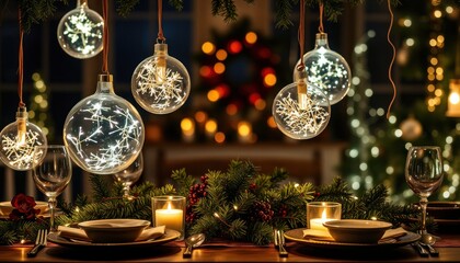 Elegant christmas table decoration