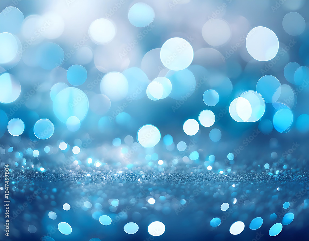 Poster Soft blue light creates a defocused bokeh effect in the background of an abstract image_1(663)