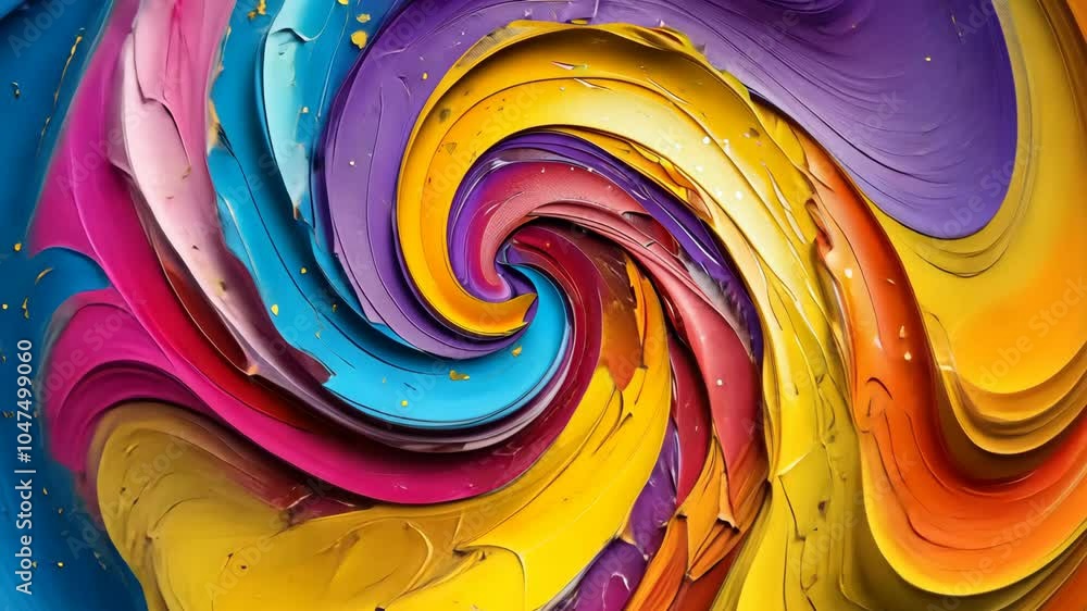 Poster vibrant swirls of color in artistic paint mixing with texture inspired by abstract expressionism