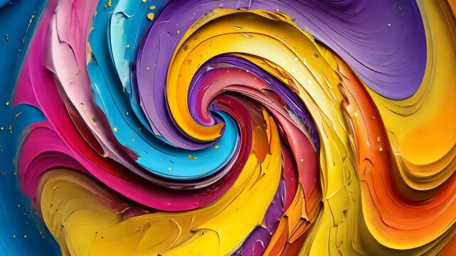 Vibrant swirls of color in artistic paint mixing with texture inspired by abstract expressionism