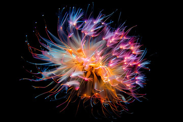 Colorful fireworks on a black background by AI generative