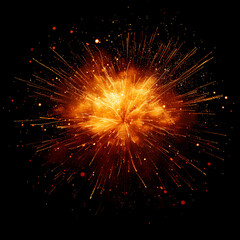 Obraz premium Colorful fireworks on a black background by AI generative