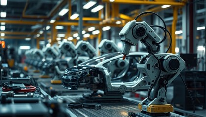 Fototapeta premium Advanced robotic assembly in modern manufacturing