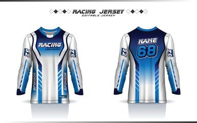 Long sleeve Motocross jersey design, soccer, basketball jersey, football, cricket, racing, gaming, hockey, handball, cycling latest jersey for sublimation sports design © joy2023