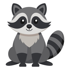 Fototapeta premium raccoon animal flat style isolated on white background. Vector illustration