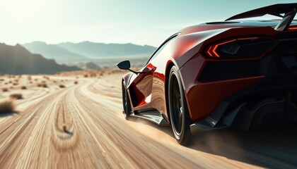 Obraz premium Dynamic drive through desert landscapes