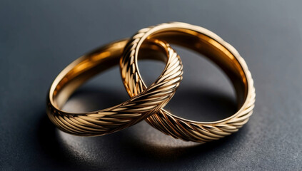 Fototapeta premium a pair of gold wedding rings