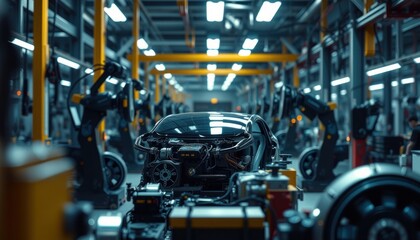 Fototapeta premium Cutting-edge automotive manufacturing process