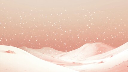 Fototapeta premium Serene desert scene with gentle snowfall, creating surreal winter wonderland effect