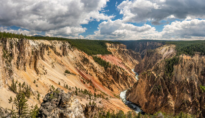 Grand Canyon of the Yellowstone River from Grand View point on the north rim trail	