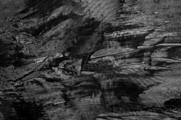 Abstract black and white grunge painting surface texture background