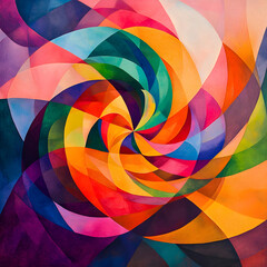 Obraz premium Colorful abstract swirl design with vibrant hues, creating a sense of movement and energy in a dynamic composition