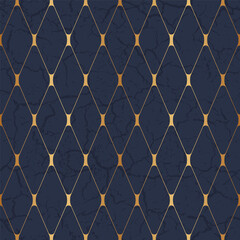 Fototapeta premium Geometric gold seamless pattern. Golden geometry background for design prints. Elegant abstract diamond repeat texture. Repeated elegant stripe. Repeating modern stylish trellis. Vector illustration