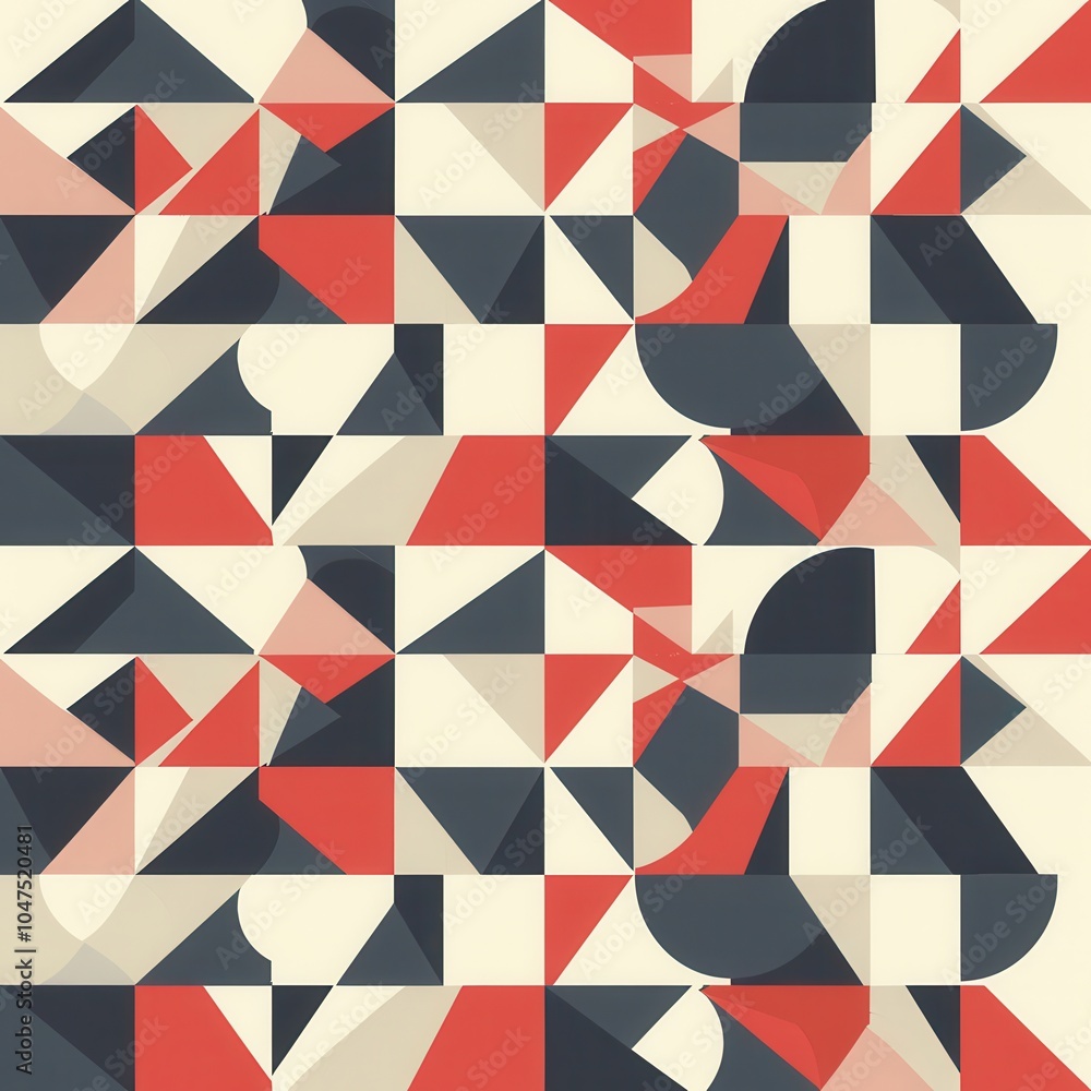 Aufkleber A vibrant geometric pattern showcases a mix of triangles and abstract shapes, perfect for contemporary art and design enthusiasts. Generative AI