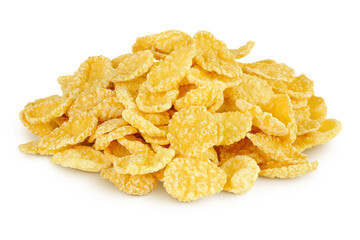 Cornflakes isolated on white background.
