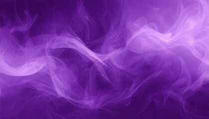 Ethereal and beautiful abstract shapes and swirls of purple smoke on a dark background