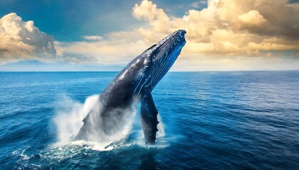 Fototapeta premium A huge whale in the ocean