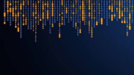 Blue background with a row of orange and blue numbers. The numbers are in a row and are in different sizes