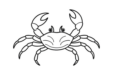 Crab Silhouette Vector Line Art Illustration – Minimalist Coastal Design for Marine and Seafood Branding
