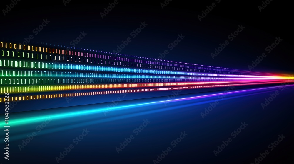 Poster colorful line of numbers that are all different colors. the numbers are in a row and are all differe