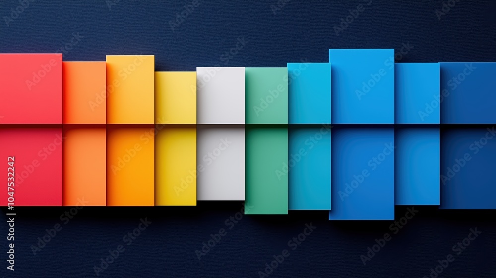 Poster colorful image of squares of different colors. the squares are arranged in a row, with the colors ra