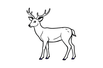 Deer Line Art Vector Illustration – Majestic and Rustic Wildlife Design for Elegant Nature Art