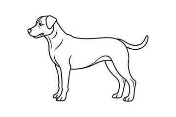 Dog Line Art Drawing – Minimalist Continuous Line Vector Illustration for Cute and Friendly Pet Design