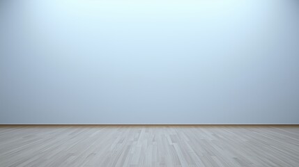 Large empty room with a white wall and wooden floor. The room is bare and empty, with no furniture or decorations. The white wall and wooden floor give the room a clean and minimalist look