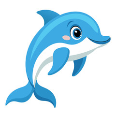 Fototapeta premium Cute Dolphin on a White Background
