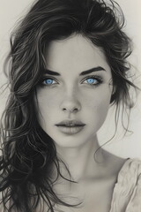 Fototapeta premium portrait of a blue eyed woman
