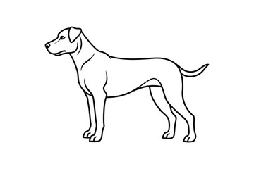 Fototapeta premium Dog Line Art Drawing – Minimalist Continuous Line Vector Illustration for Cute and Friendly Pet Design