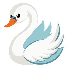 Obraz premium Elegant White Swan on a Clear Background