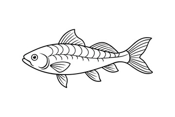 Fish Line Art Vector Illustration – Minimalist Ocean and Aquatic Design for Coastal and Marine Wildlife Art