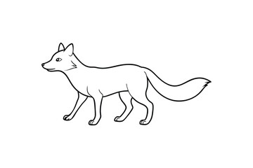 Elegant Fox Line Art Vector Illustration – Minimalist and Sleek Design for Modern Wildlife Art