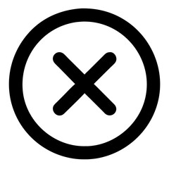 Fototapeta premium Minimalist Cancel Icon in Black [UI Element for Closing or Deletion]