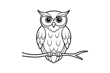Owl Vector Line Art and Silhouette Illustration – Majestic Nocturnal Bird Design for Wisdom and Wildlife Art