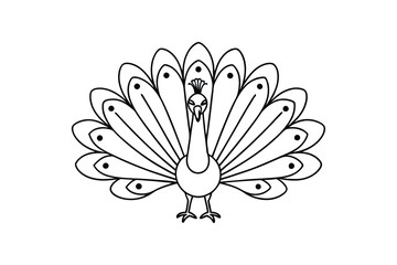 Modern Minimalist Peacock Line Art Vector – Elegant and Stylish Design for Sophisticated Wildlife Illustration