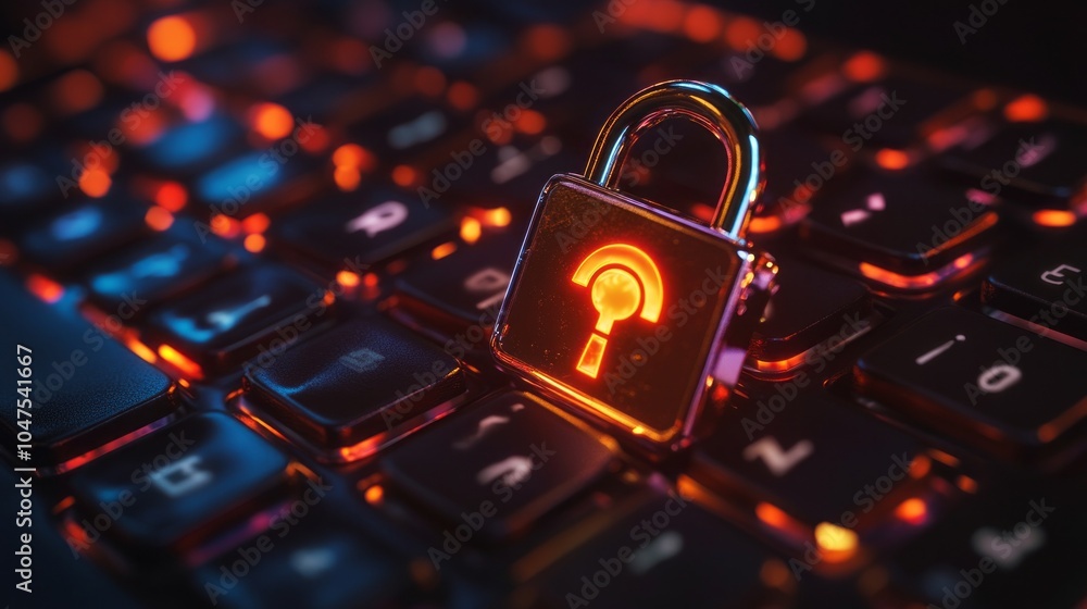 Poster A keyboard with a key on it that says 