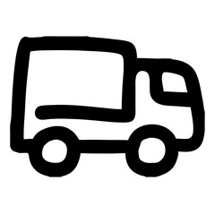 Simple black delivery truck icon [with copy space]