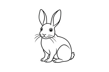 Rabbit Silhouette Line Art Vector – Cute and Minimalist Wildlife Illustration for Nature and Pet Design
