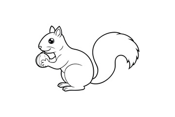 Adorable Squirrel with Acorns Vector Illustration – Playful Wildlife Design for Nature and Woodland Lovers