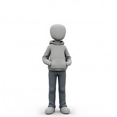 Anonymous Figure  ISOLTED on White Background