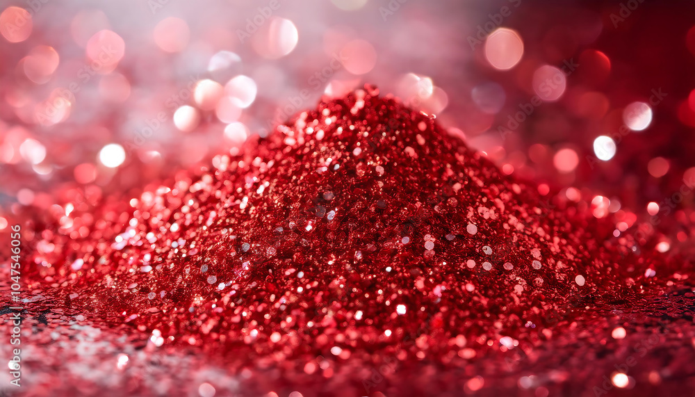 Poster Red glitters create a visually striking effect on surfaces and objects with its bright _1(532)