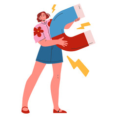 Young Businesswoman. Flat Vector Illustration