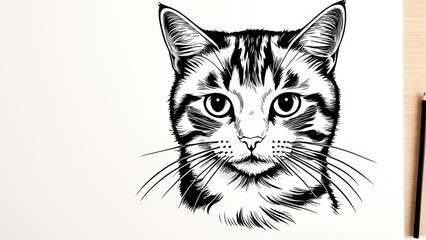 Obraz premium A playful drawn picture of cat bad with a mischievous expression, perfect for fun and quirky pet-themed designs or illustrations.