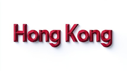 Hong Kong City symbol art poster Origami Lettering.