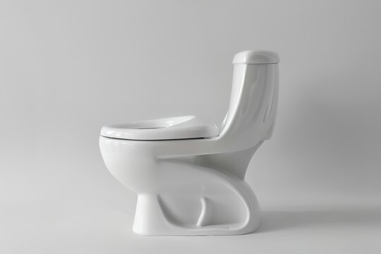 White background with a Parryware One Piece Toilet Seat, Generative AI.