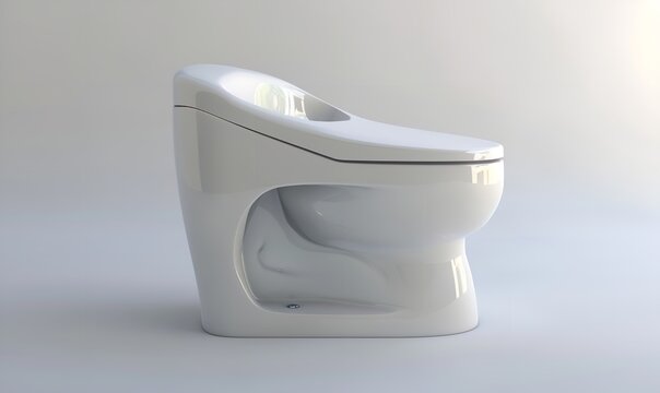 White background with a Parryware One Piece Toilet Seat, Generative AI.