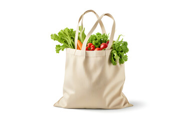 Eco friendly shopping bag with vegetables. isolated background.